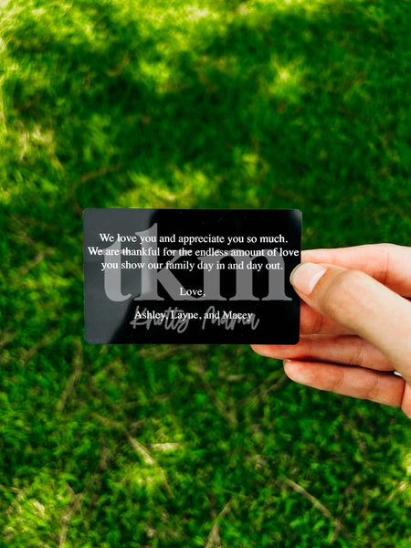 Handwritten Wallet Insert