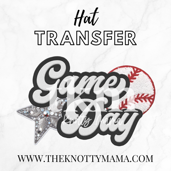 Baseball Game Day Hat Transfer