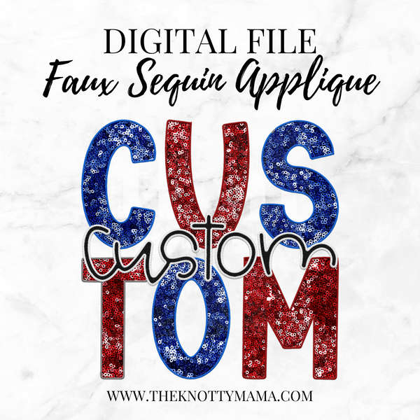 Custom Faux Sequin Applique Mascot