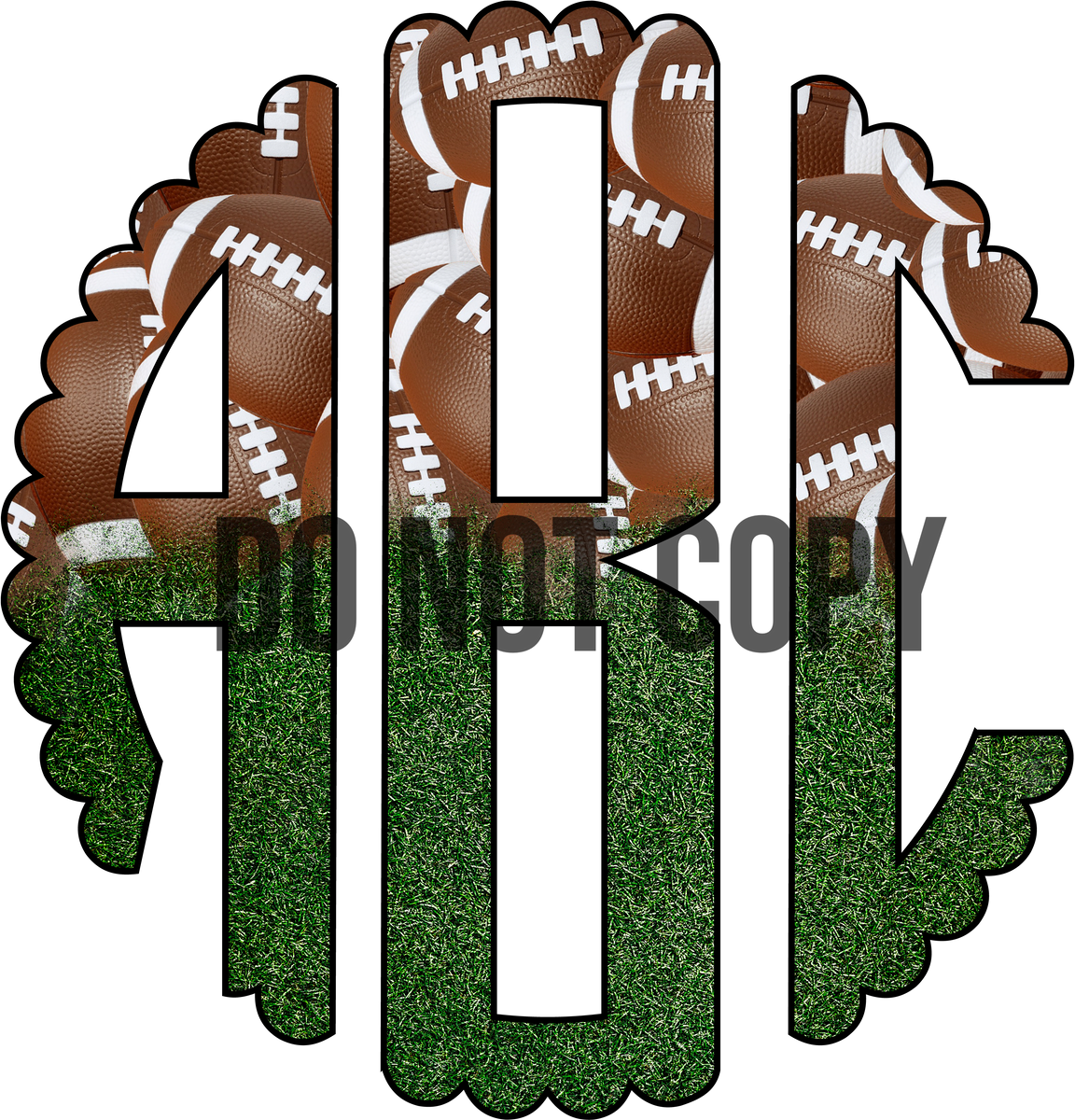 Custom Football Monogram The Knotty Mama