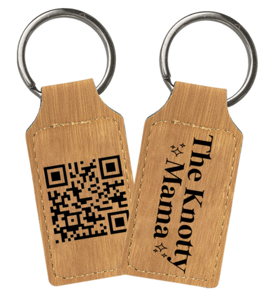 Bamboo Custom QR Code Keychain