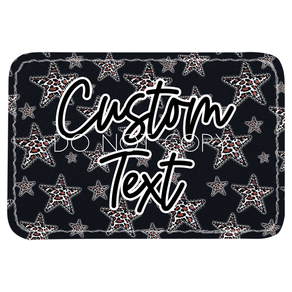 Black Stitched Leopard Stars Patch