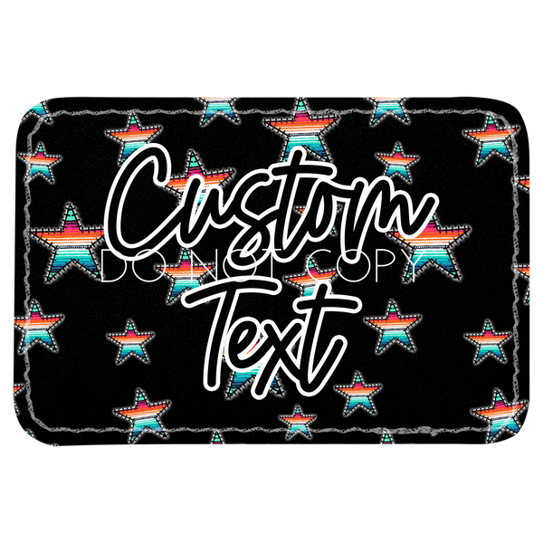 Black Stitched Serape Stars Patch