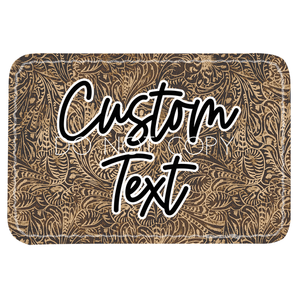 Brown Tooled Leather Patch