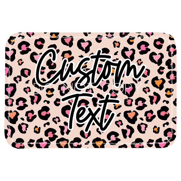 Cream Pink and Orange Leopard Patch