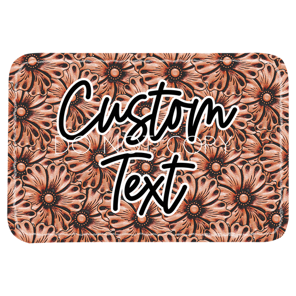 Floral Tooled Leather Patch