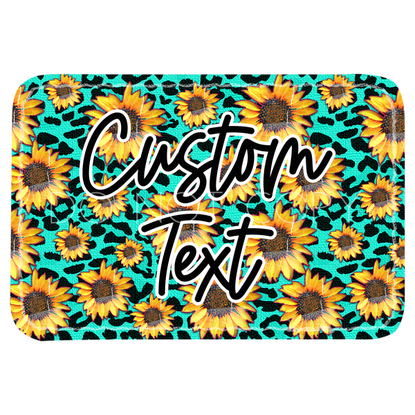 Turquoise Leopard Sunflowers Patch