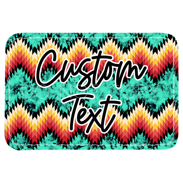 Turquoise Orange Aztec Patch