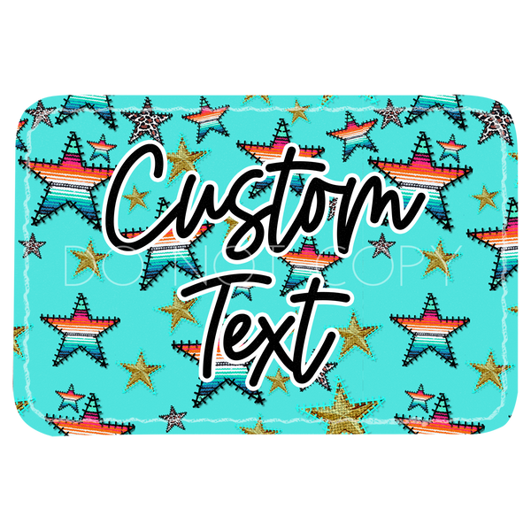 Turquoise Stitched Serape Stars Patch