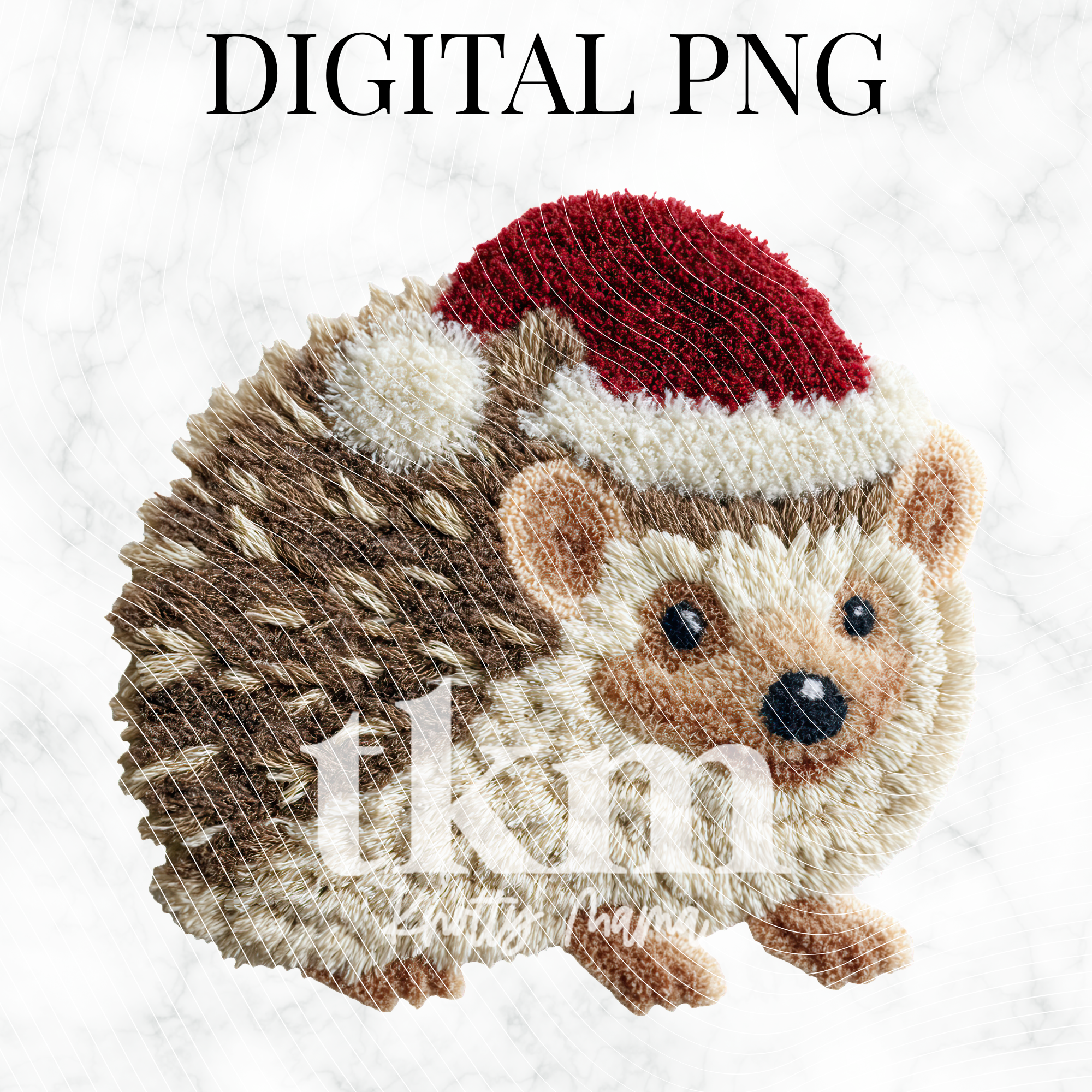 Plush Christmas Hedgehog PNG
