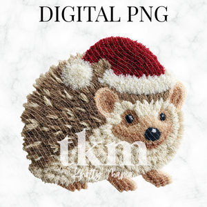 Plush Christmas Hedgehog PNG
