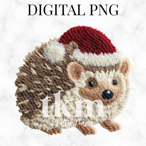 Plush Christmas Hedgehog PNG