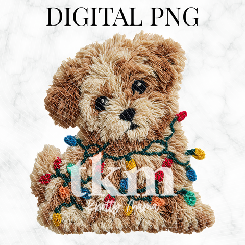 Plush Christmas Puppy PNG