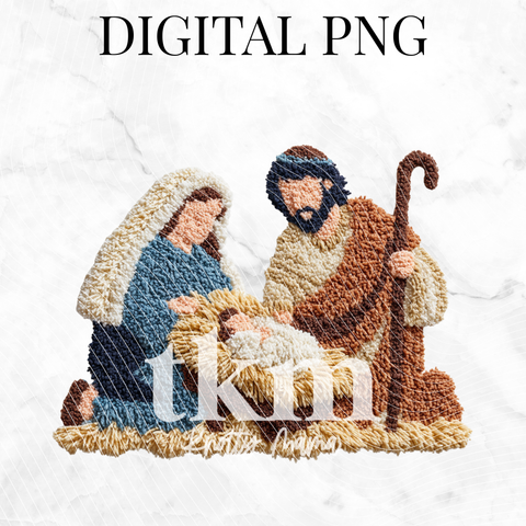 Plush Nativity Scene PNG
