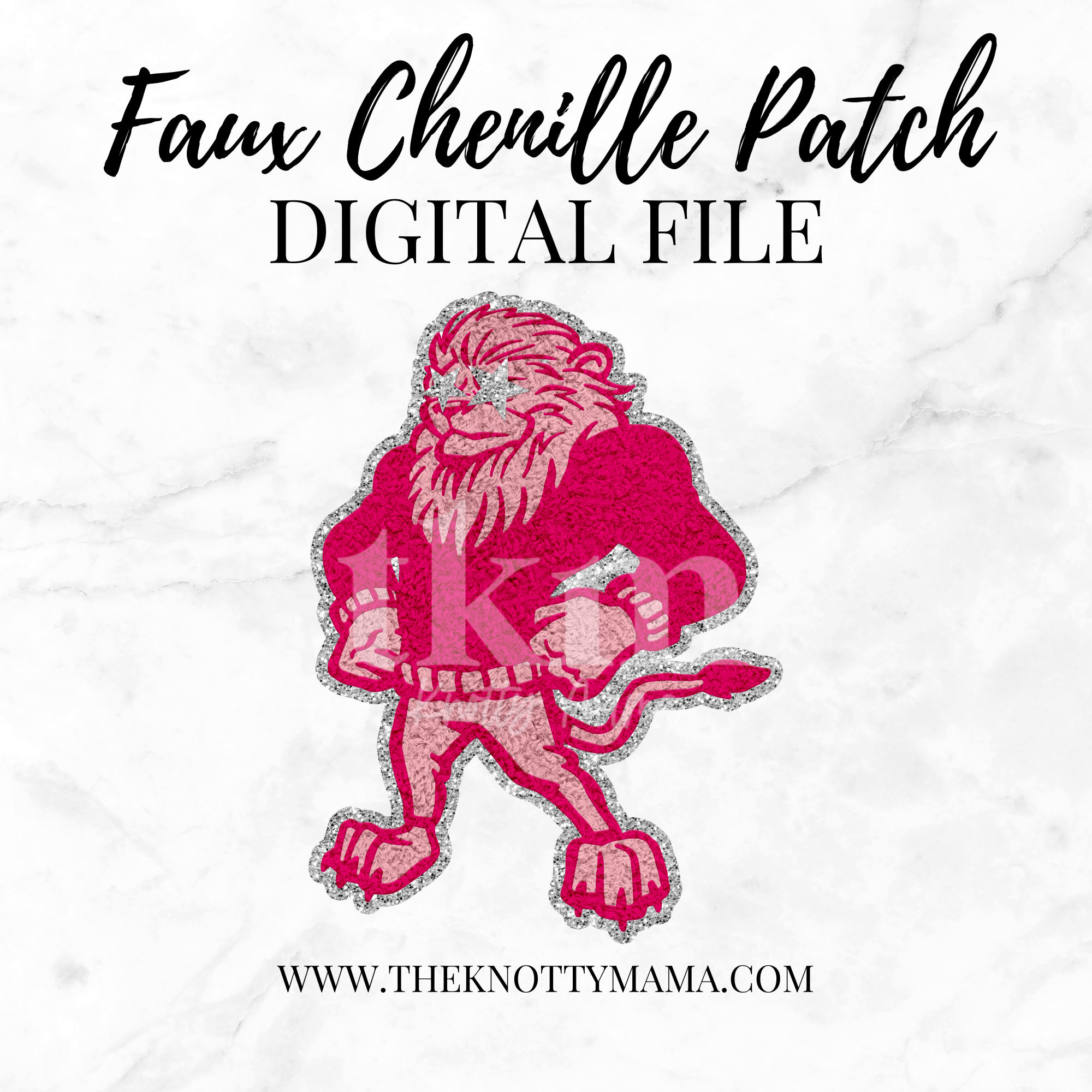 Pink Faux Chenille Lion Sweater Mascot PNG