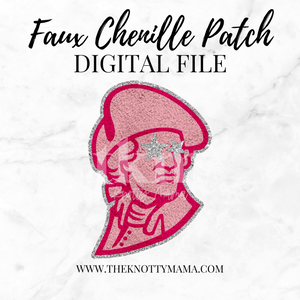 Pink Faux Chenille Patriot/Minutemen Mascot PNG