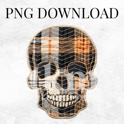 Plaid Skull PNG