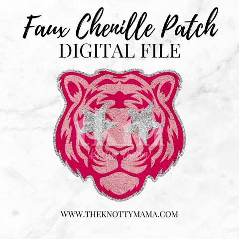 Pink Faux Chenille Tigers Mascot PNG