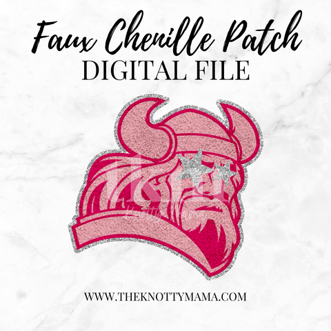Pink Faux Chenille Vikings Mascot PNG