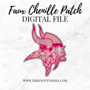 Pink Faux Chenille Viking Mascot PNG