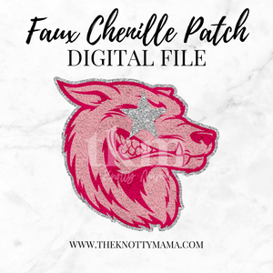 Pink Faux Chenille Wolverine Mascot PNG