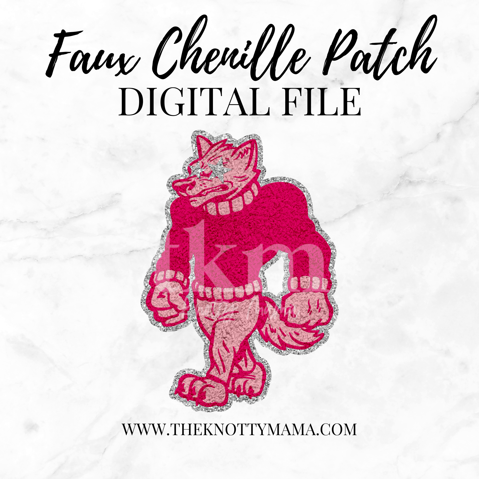 Pink Faux Chenille Wolverine Sweater Mascot PNG