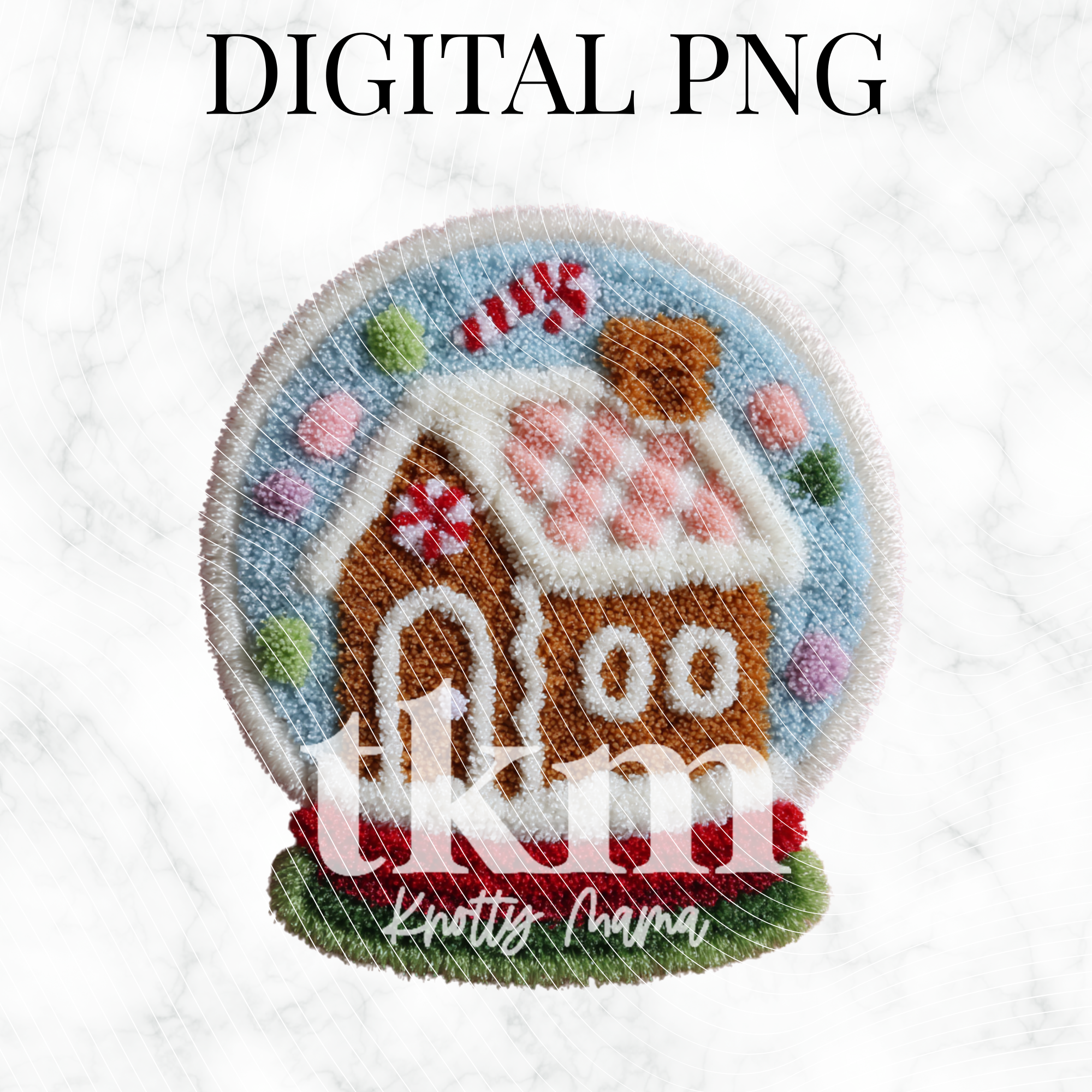 Plush Gingerbread House Snowglobe PNG