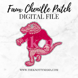 Faux Chenille Gator Sweater Mascot PNG