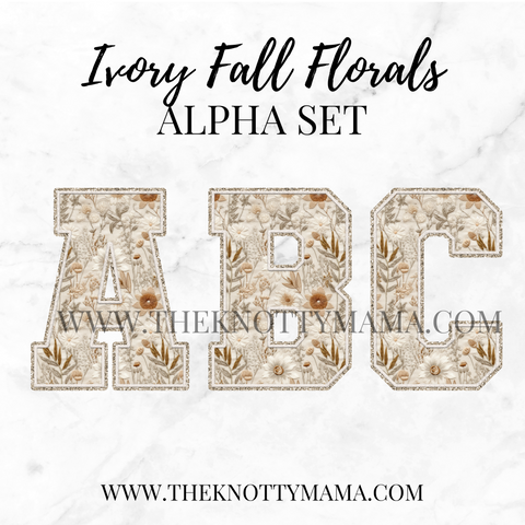 Ivory Fall Florals Alpha Set PNG
