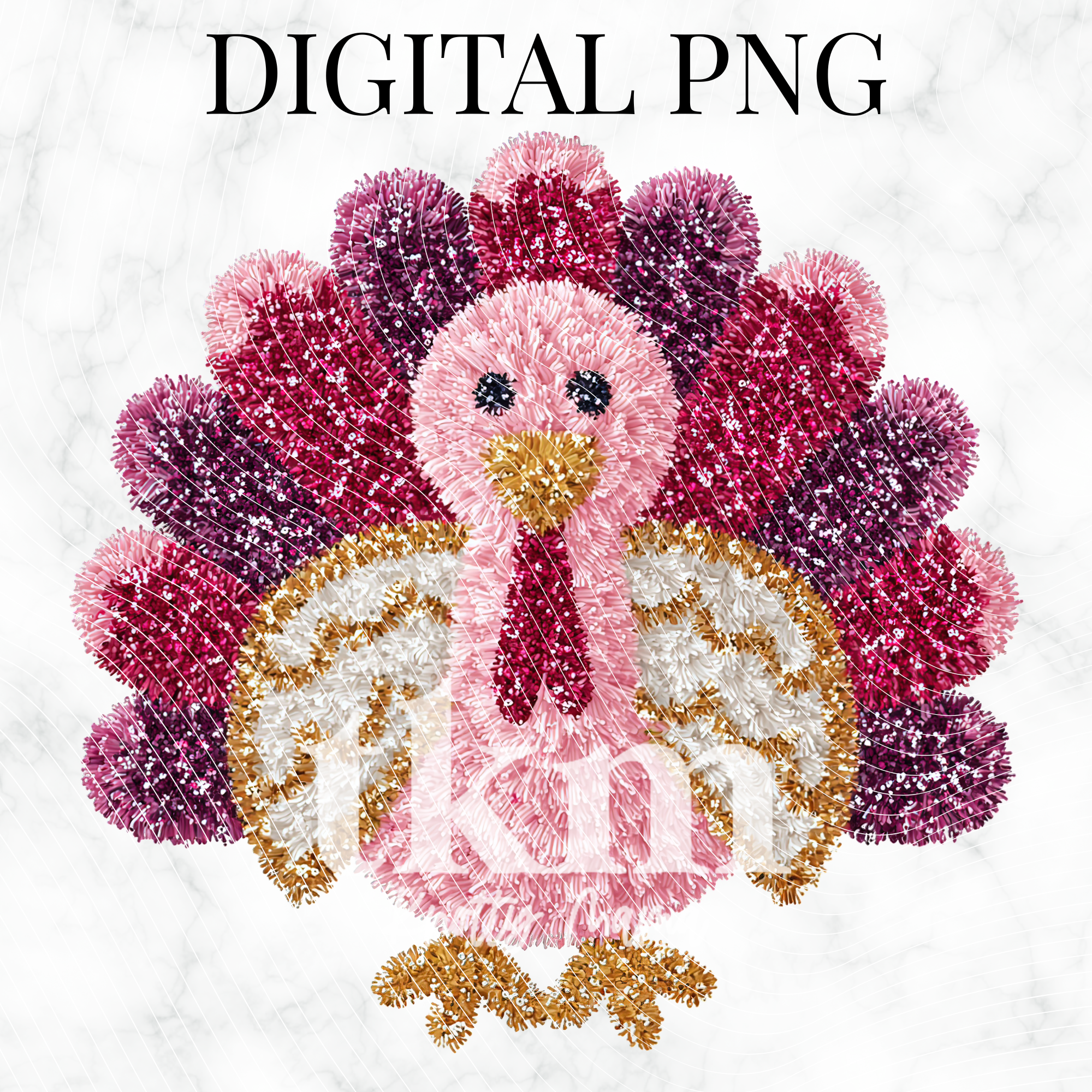 Tinsel Pink Turkey PNG