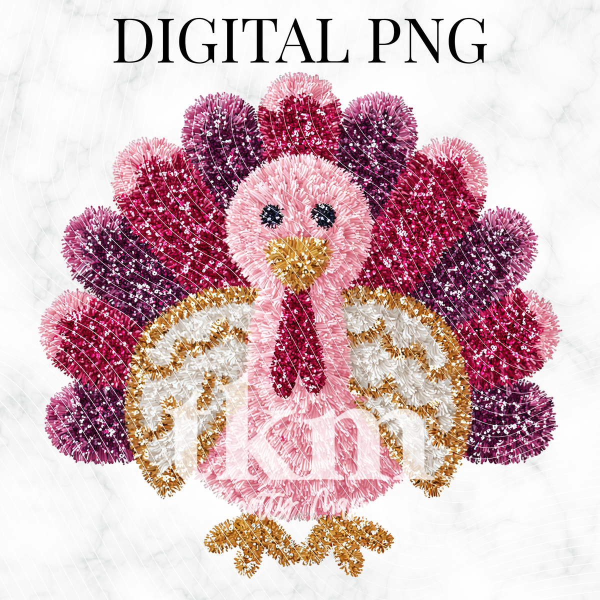 Tinsel Pink Turkey PNG – The Knotty Mama