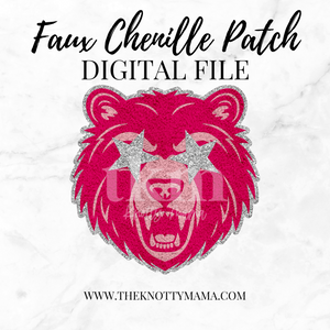 Pink Faux Chenille Bear Mascot PNG
