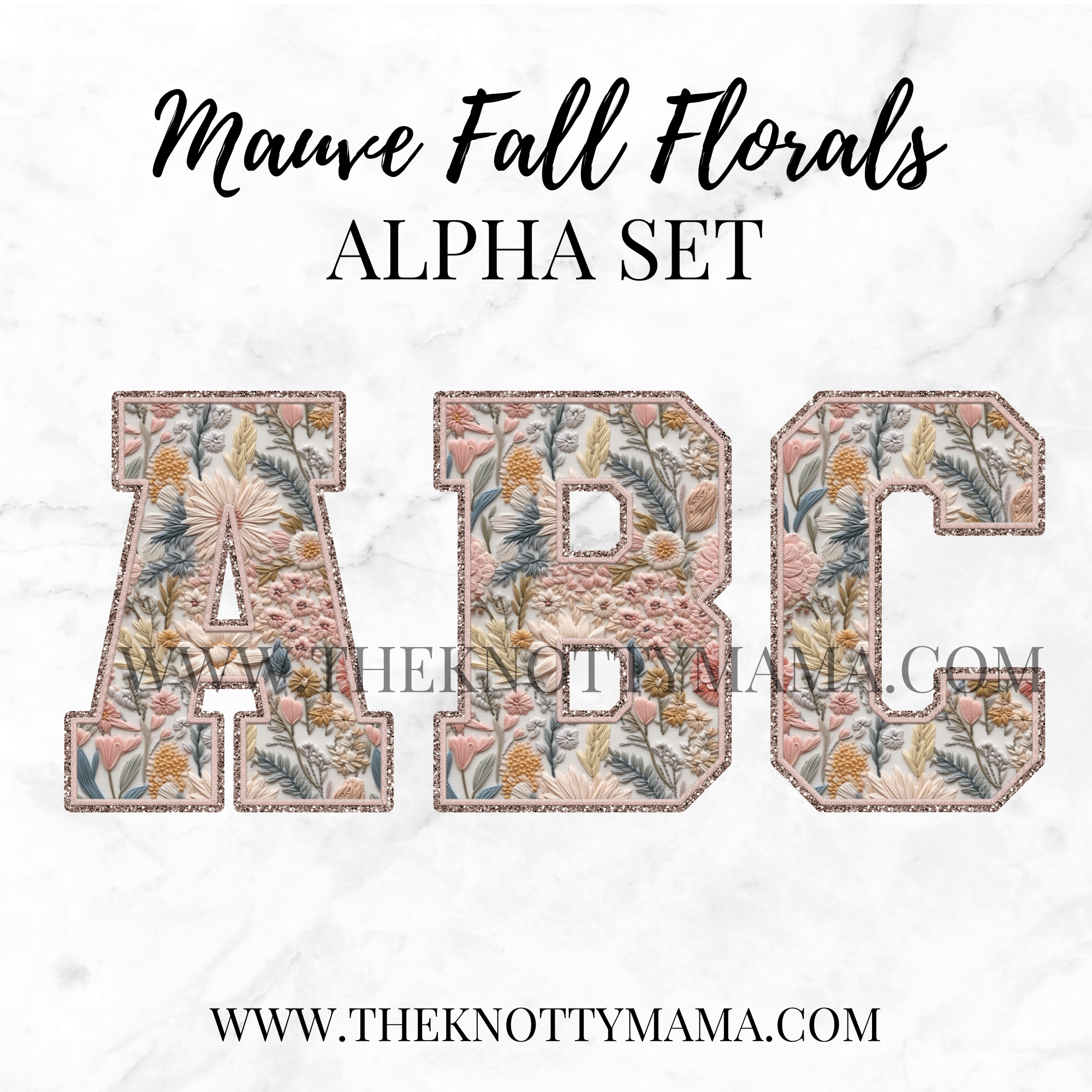 Mauve Fall Florals Alpha Set PNG