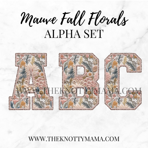 Mauve Fall Florals Alpha Set PNG