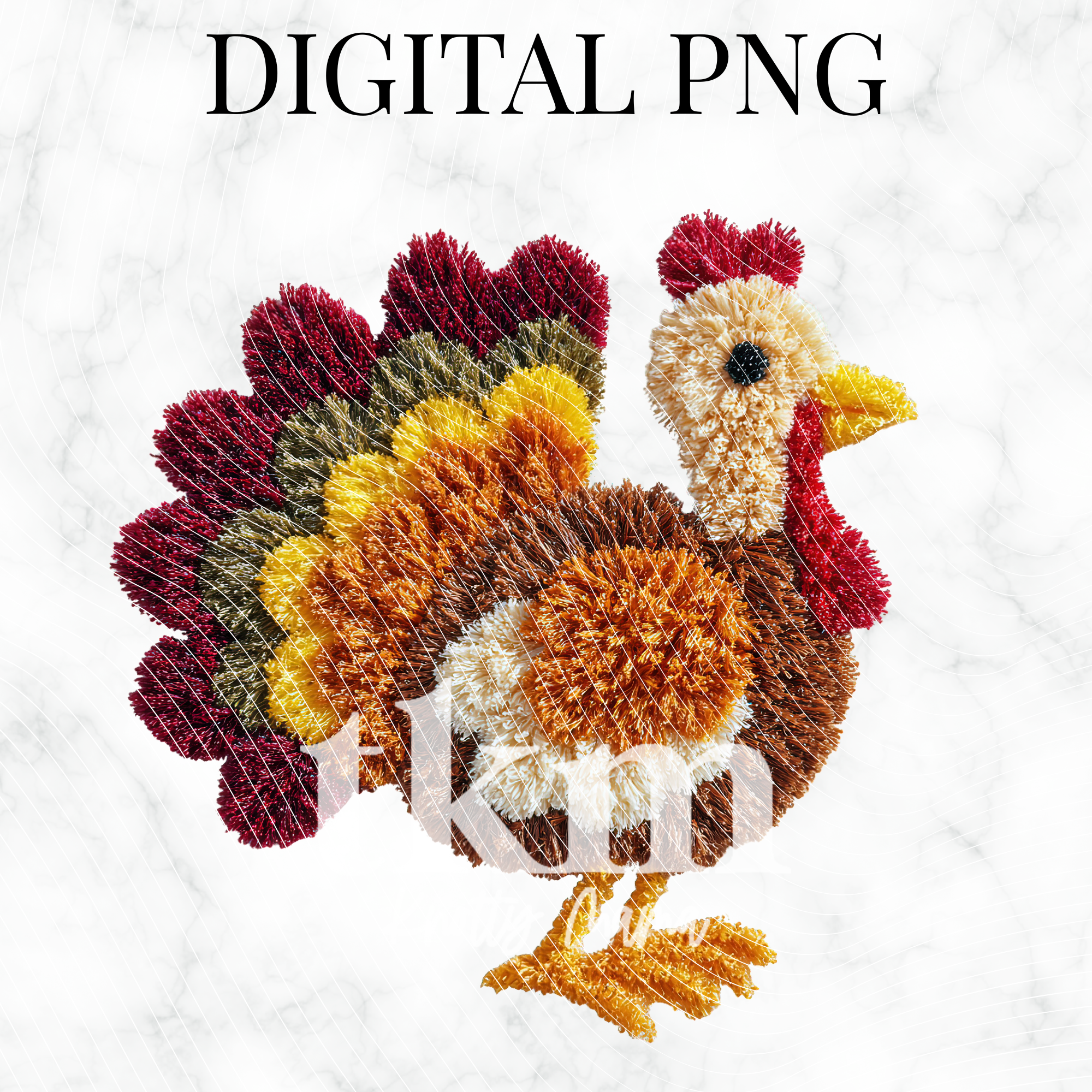 Plush Turkey Side View PNG