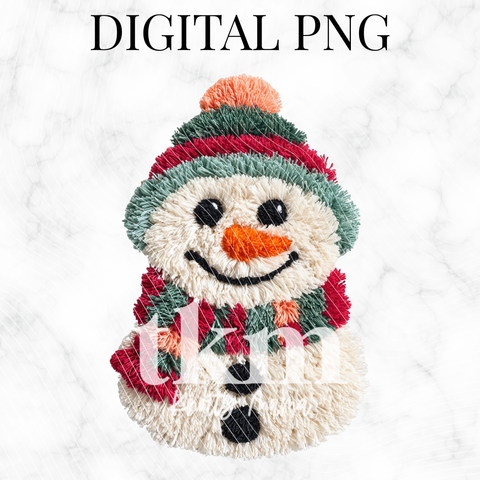 Plush Winter Snowman PNG