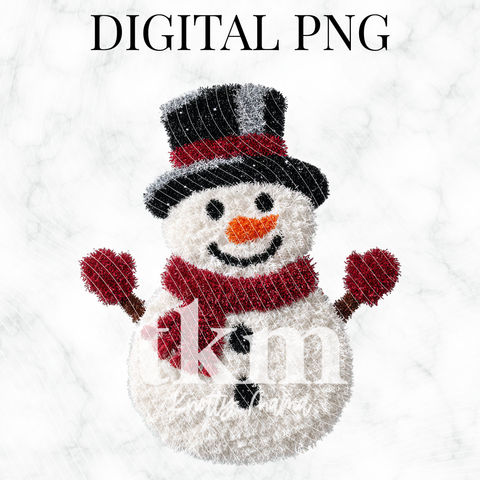 Tinsel Jolly Snowman PNG