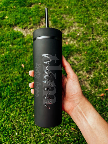 Mama  Black Matte 16oz Double Walled Tumbler
