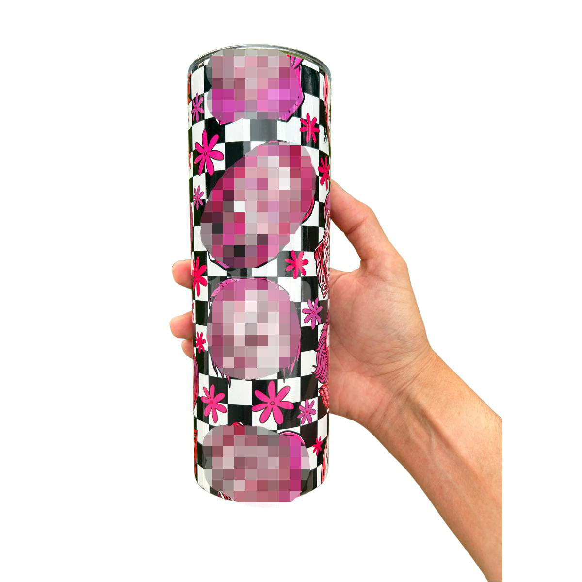 20oz Checkered Horror Tumbler (CLEAR IMAGE IN VIP)