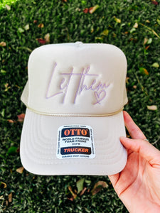 Lavender Let Them Embroidered Trucker Hat