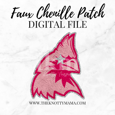Pink Faux Chenille Cardinals Mascot PNG