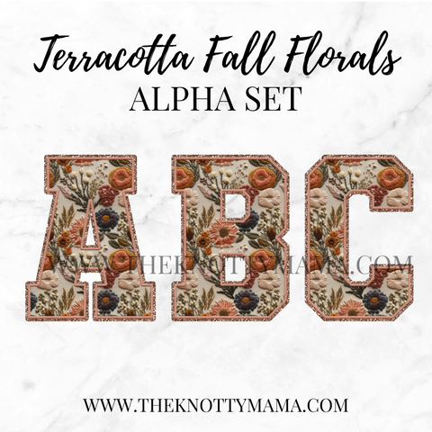 Terracotta Fall Florals Alpha Set PNG