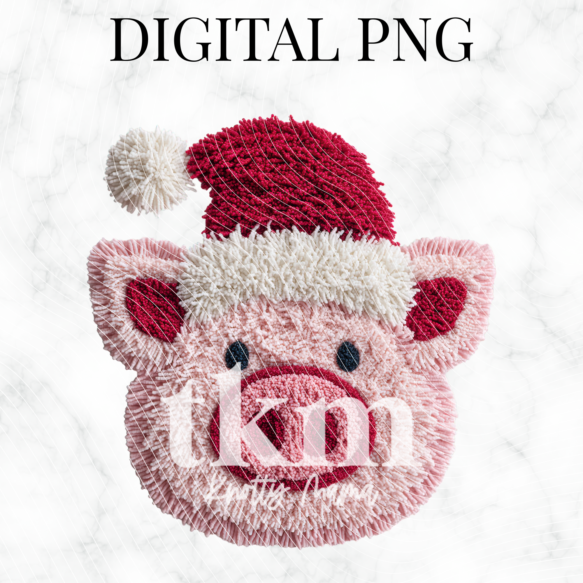 Plush Christmas Pig PNG