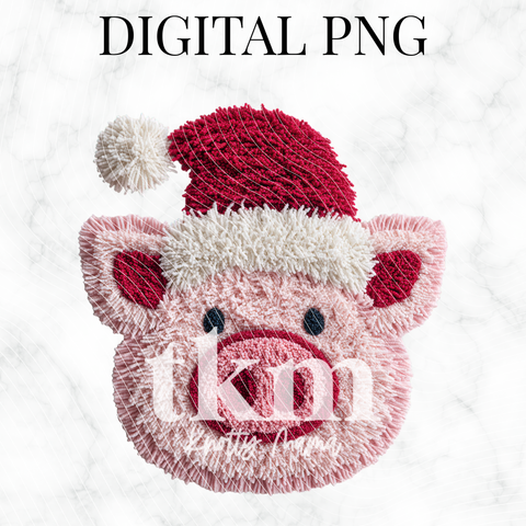 Plush Christmas Pig PNG