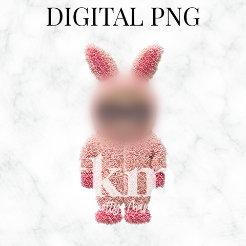 Plush Christmas Rabbit Kid PNG