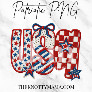 USA Faux Embroidered PNG