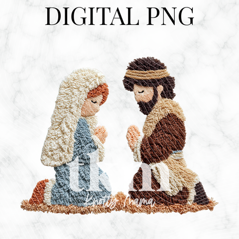 Plush Praying Mary and Joseph PNG