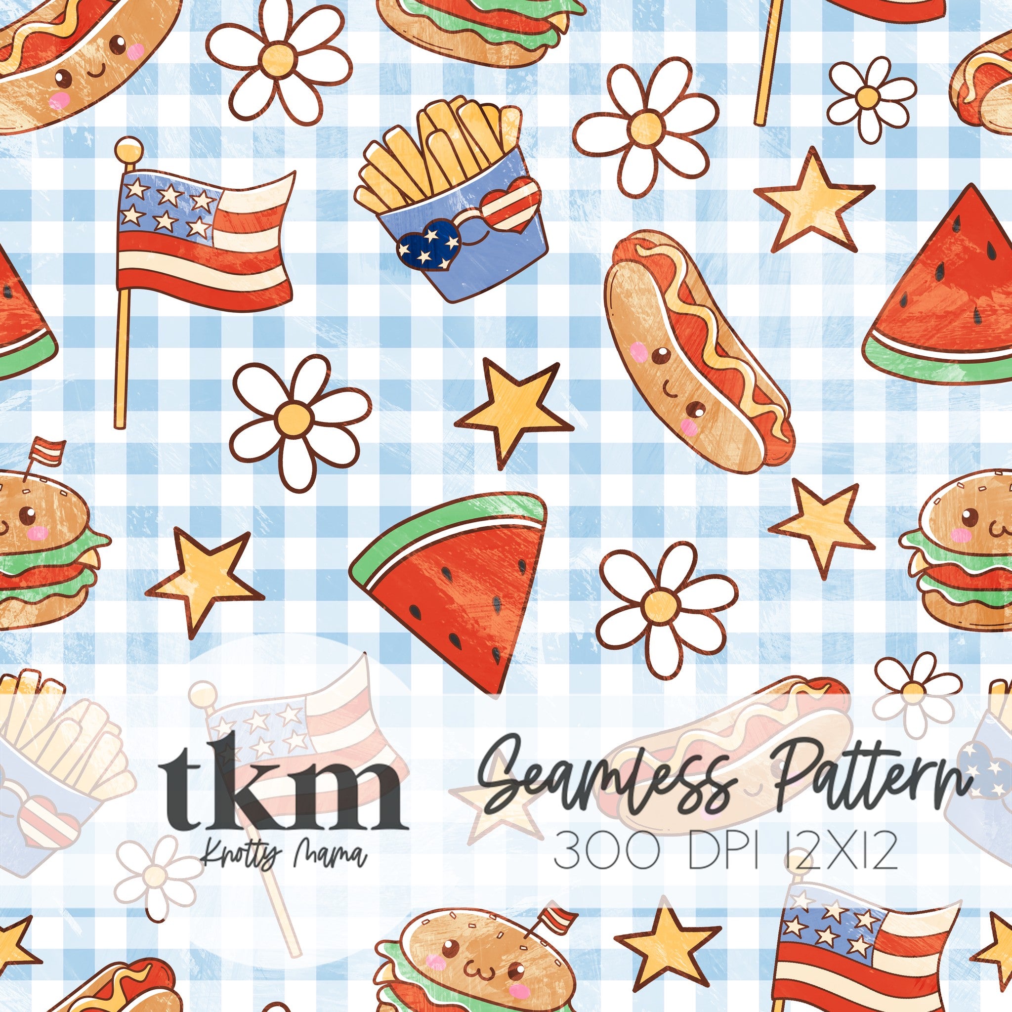 Patriotic Picnic Seamless Pattern – The Knotty Mama