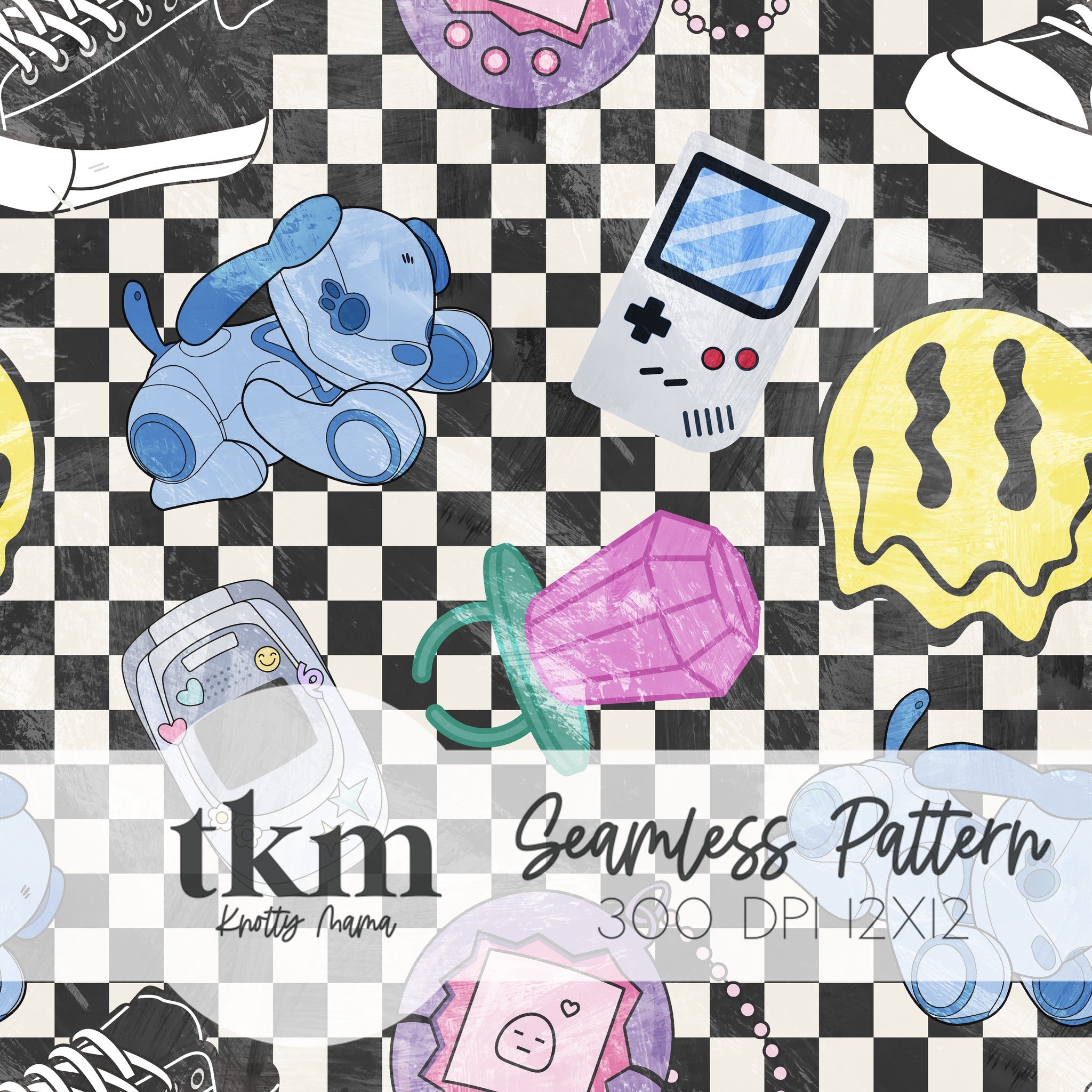 Y2k Pattern Design Y2K Seamless Pattern – The Knotty Mama