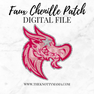 Pink Faux Chenille Dragons Mascot PNG
